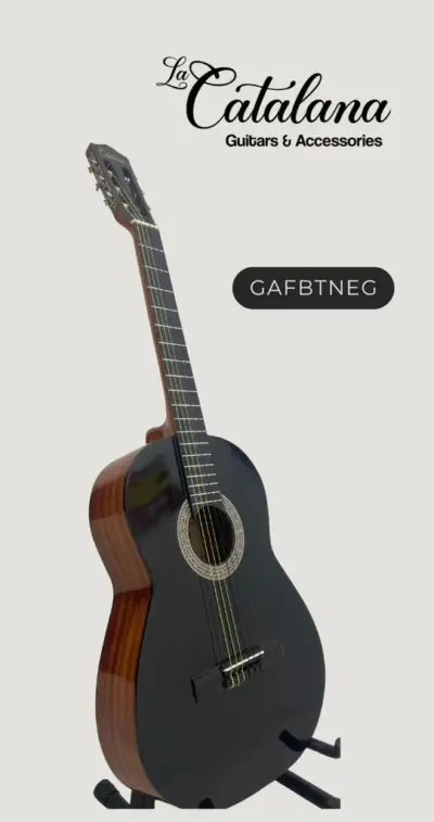 Guitarra Acústica Flamenco Beteada Tapa Negra La Catalana