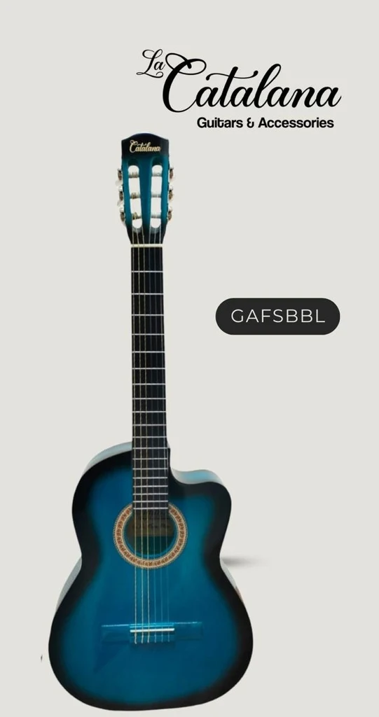 Guitarra Acústica Tipo Flamenca Azul Sombreado La Catalana