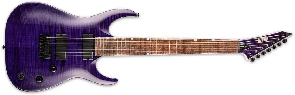 Guitarra eléctrica de 7 cuerdas LTD See Thru Purple firma Brian Head - Imagen 4