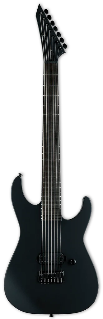Guitarra eléctrica de 7 cuerdas satinada M-7HT Baritone en negro metalizado