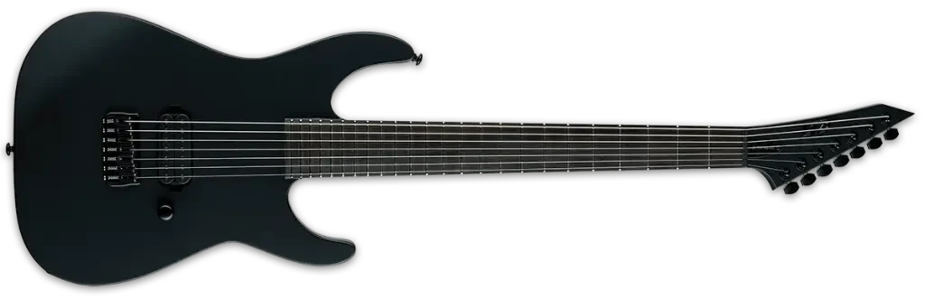 Guitarra eléctrica de 7 cuerdas satinada M-7HT Baritone en negro metalizado - Imagen 3