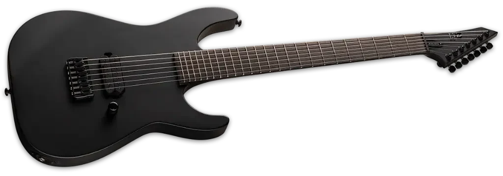 Guitarra eléctrica de 7 cuerdas satinada M-7HT Baritone en negro metalizado - Imagen 4