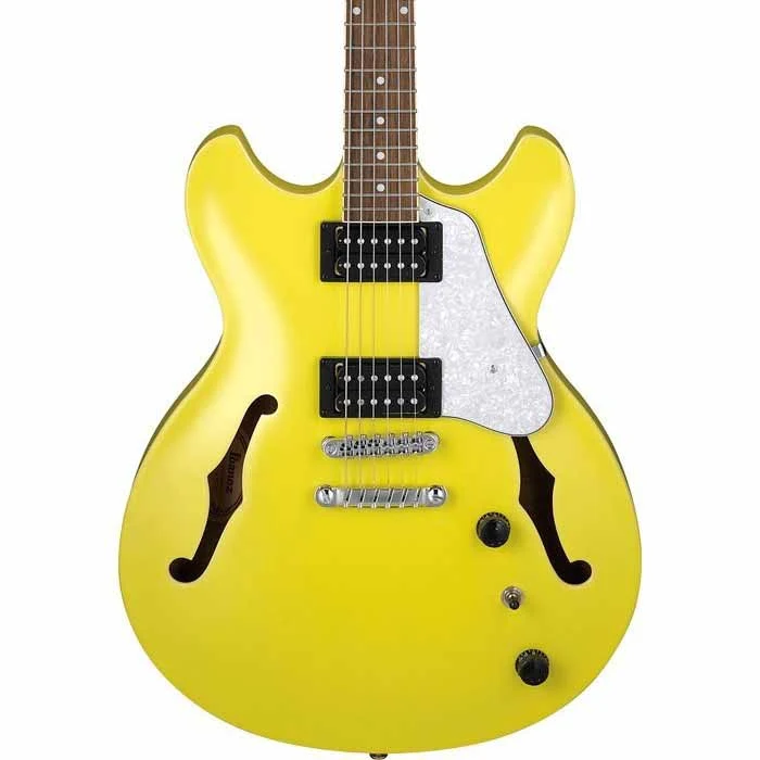 Guitarra eléctrica semi-hollow Ibanez AS63-LMY color amarillo - Imagen 3