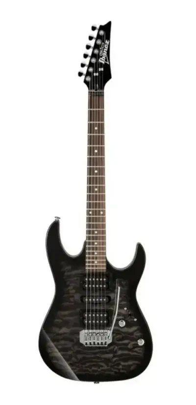 Guitarra eléctrica Ibanez GRX70QATKS color negro transparente