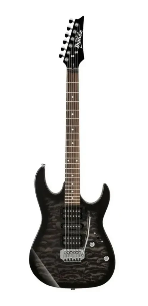 Guitarra eléctrica Ibanez GRX70QATKS color negro transparente