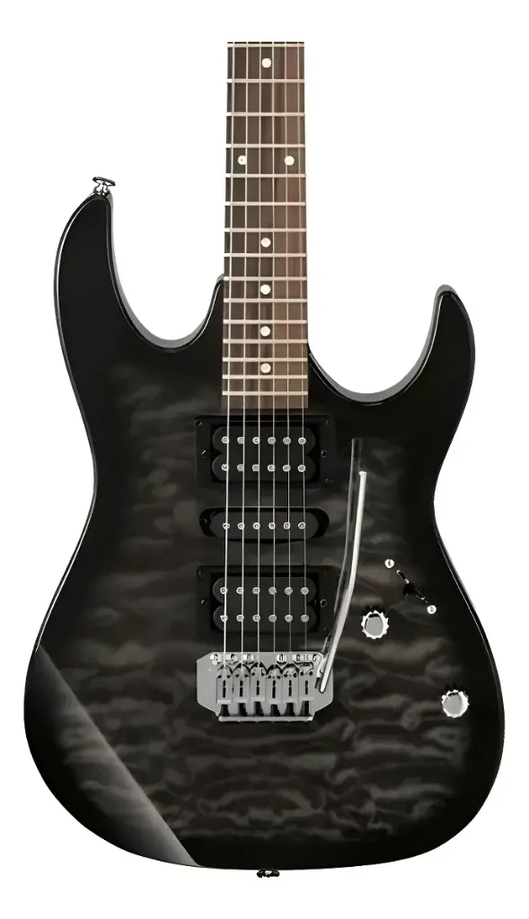 Guitarra eléctrica Ibanez GRX70QATKS color negro transparente - Imagen 2