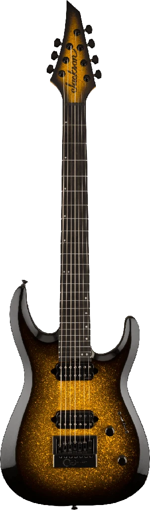 Guitarra eléctrica de 7 cuerdas Jackson Pro Plus Series Dinky MDK Evertune 7 Gold Sparkle