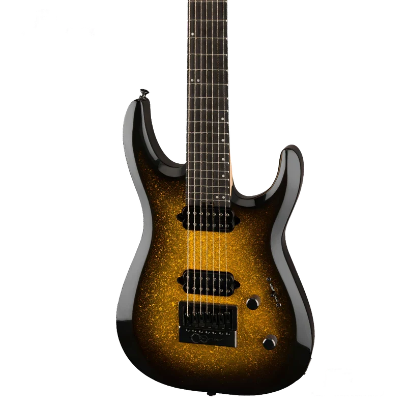 Guitarra eléctrica de 7 cuerdas Jackson Pro Plus Series Dinky MDK Evertune 7 Gold Sparkle - Imagen 2