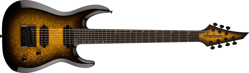 Guitarra eléctrica de 7 cuerdas Jackson Pro Plus Series Dinky MDK Evertune 7 Gold Sparkle - Imagen 4