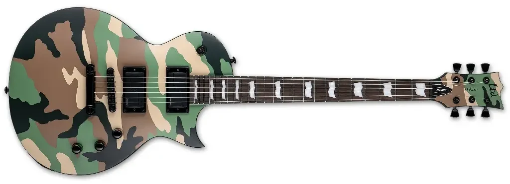Guitarra eléctrica ESP LTD EC-1000 Deluxe Satin color camuflaje bosque - Imagen 4