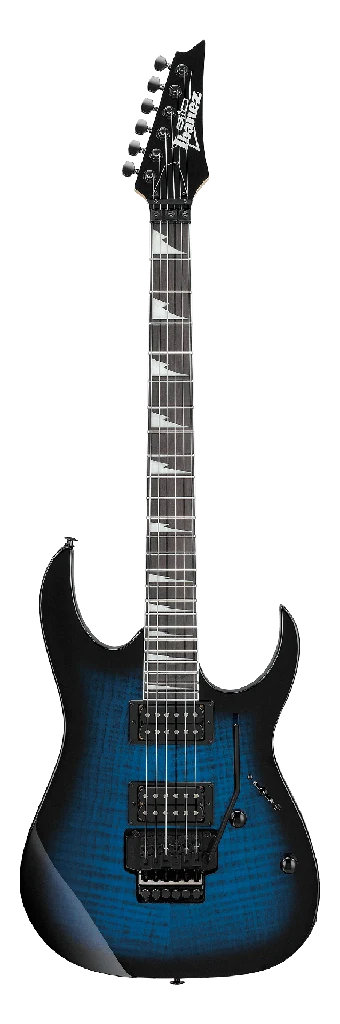 Guitarra eléctrica entintada azul con sombreado negro Ibanez GRG320FA-TBS