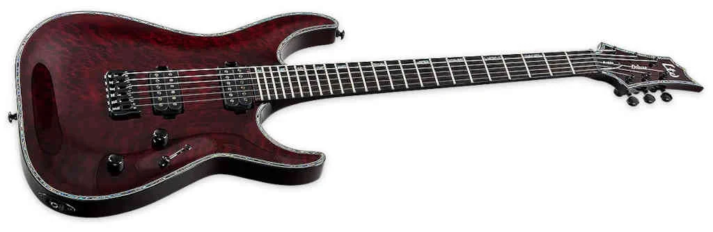 Guitarra eléctrica H-1001 con tapa de arce acolchado en negro cereza - Imagen 2