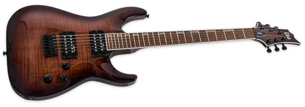 Guitarra eléctrica ESP LTD LH200FM Dark Brown Sunburst - Imagen 2