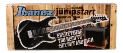 Guitarra eléctrica Ibanez IJRX20N-BKN negra kit Jumpstart con accesorios