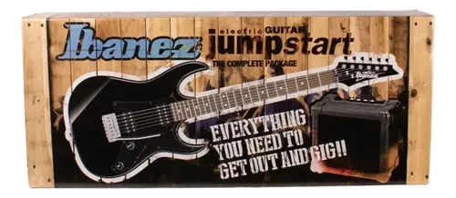 Guitarra eléctrica Ibanez IJRX20N-BKN negra kit Jumpstart con accesorios