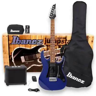 Guitarra eléctrica Ibanez Jumpstart IJRX20N-BL con amplificador y accesorios