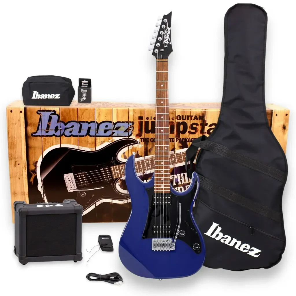 Guitarra eléctrica Ibanez Jumpstart IJRX20N-BL con amplificador y accesorios