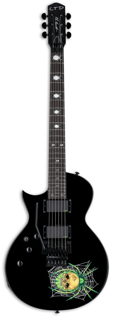 Guitarra eléctrica LTD Signature Kirk Hammett KH-3 Spider LH Black con gráfico de araña