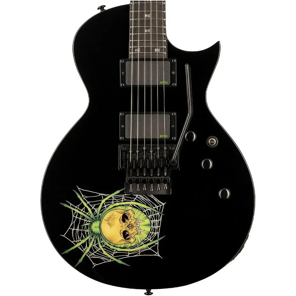 Guitarra eléctrica LTD Signature Kirk Hammett KH-3 Spider LH Black con gráfico de araña - Imagen 3