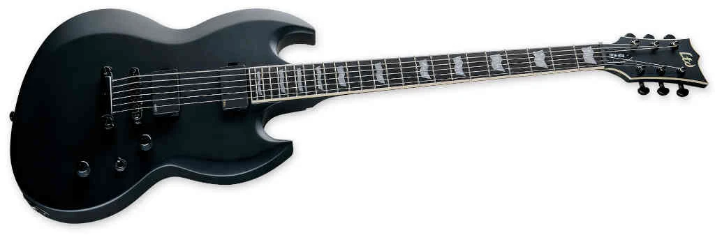 Guitarra eléctrica LTD Viper-400 Barítono Black Satin - Imagen 2