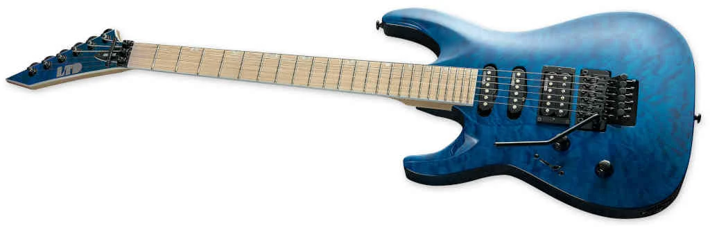 Guitarra eléctrica ESP LTD MH-203QM zurda See Thru Blue - Imagen 2