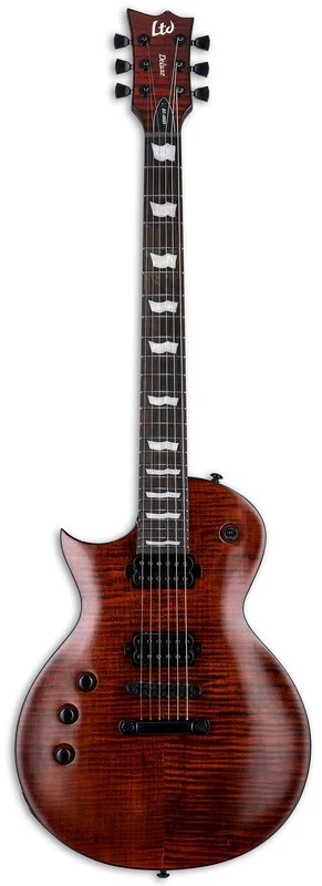 Guitarra eléctrica para zurdos ESP LTD EC-1001FM Tiger Eye Fluence LH