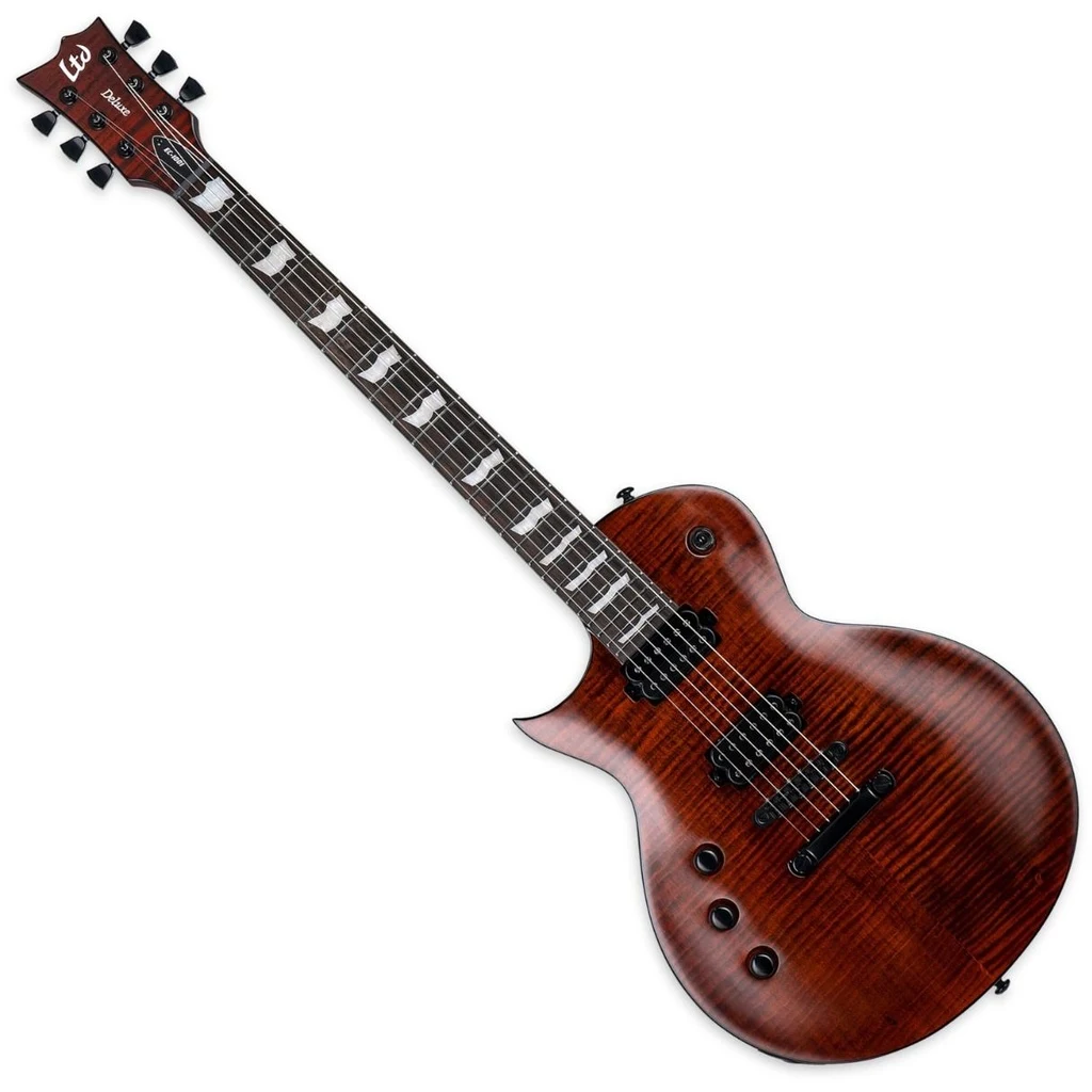 Guitarra eléctrica para zurdos ESP LTD EC-1001FM Tiger Eye Fluence LH - Imagen 3