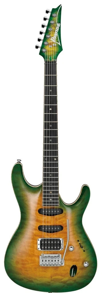 Guitarra eléctrica Ibanez SA460QMW en acabado Tropical Green Burst