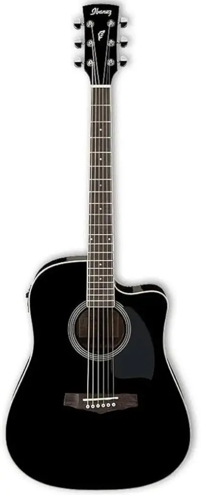 Guitarra electroacústica Ibanez PF15ECEBK color negro