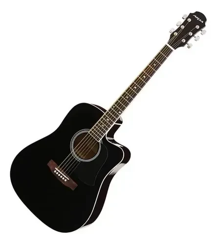 Guitarra electroacústica Ibanez PF15ECEBK color negro - Imagen 4