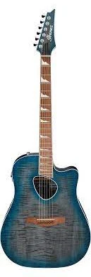 Guitarra Electroacústica Gris Transparente con Sombreado Azul de la Serie Altstar Ibanez ALT30FM-BDB