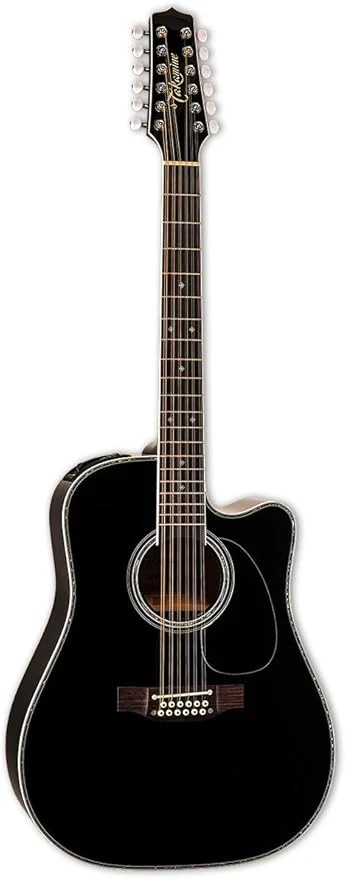 Guitarra Electroacústica Takamine EF381DX de 12 Cuerdas en Negro