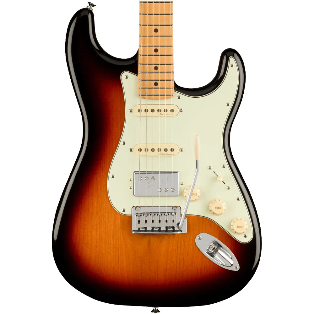 Guitarra Fender Player Plus Stratocaster HSS, diapasón de arce, Sunburst de 3 colores - Imagen 2