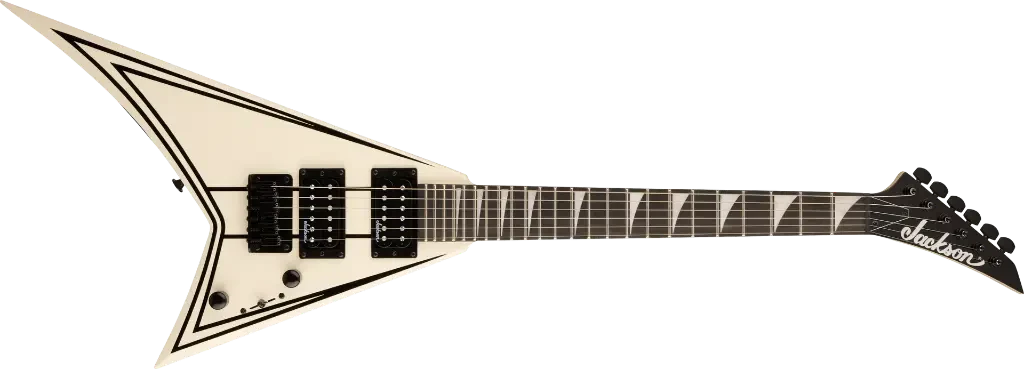 Guitarra Jackson RR Minion JS1XM Blanco Nieve con Líneas Negras Decorativas - Imagen 2