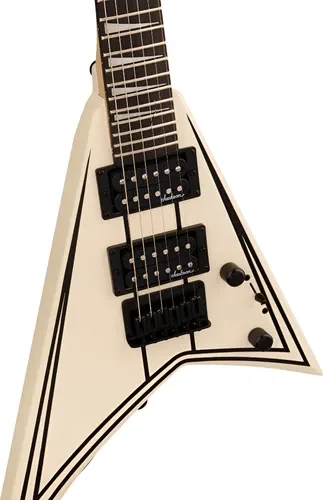 Guitarra Jackson RR Minion JS1XM Blanco Nieve con Líneas Negras Decorativas - Imagen 4