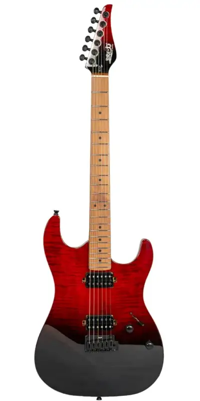 Guitarra Jet JS-1000 Vulcano Roja Transparente