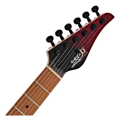 Guitarra Jet JS-1000 Vulcano Roja Transparente - Imagen 4