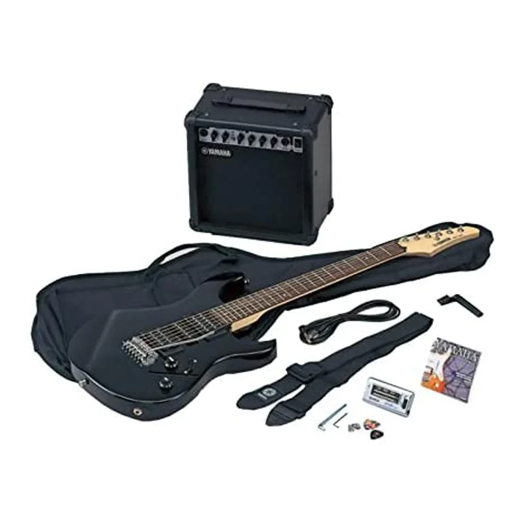 Guitarra eléctrica Yamaha ERG121 negra con amplificador - Imagen 2