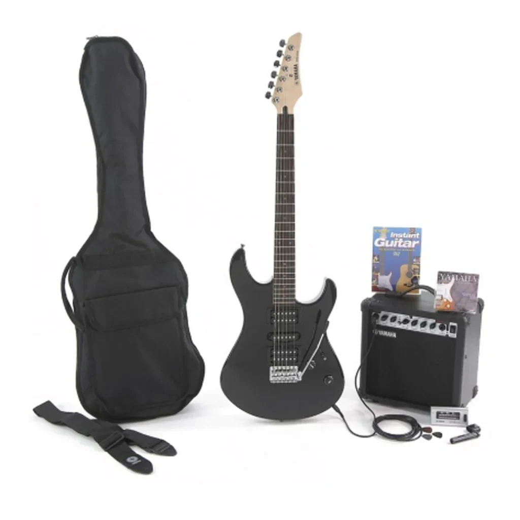 Guitarra eléctrica Yamaha ERG121 negra con amplificador - Imagen 3