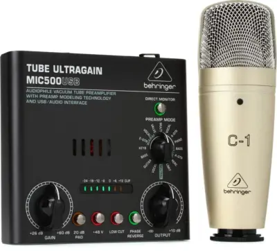 Interfaz de Grabación con Micrófono Behringer