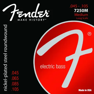 Juego de Cuerdas para Bajo Eléctrico Fender 45-105 Serie 7250M