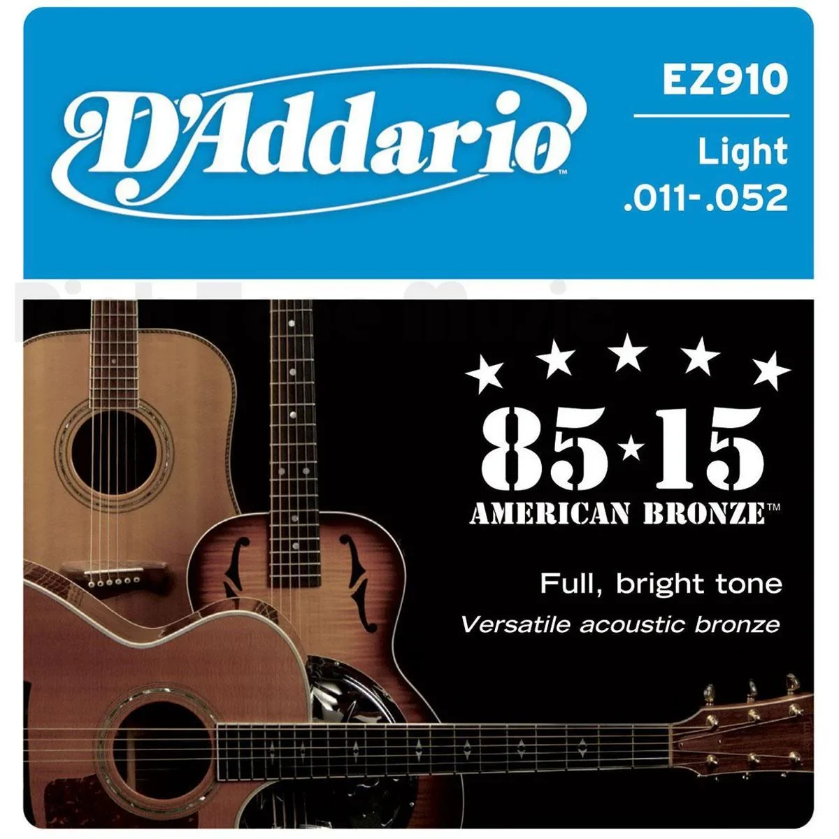 Juego de Cuerdas D'Addario EZ910 de Bronce 11-52 Light