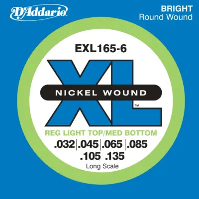 Juego de 6 Cuerdas para Bajo Eléctrico D'Addario EXL165