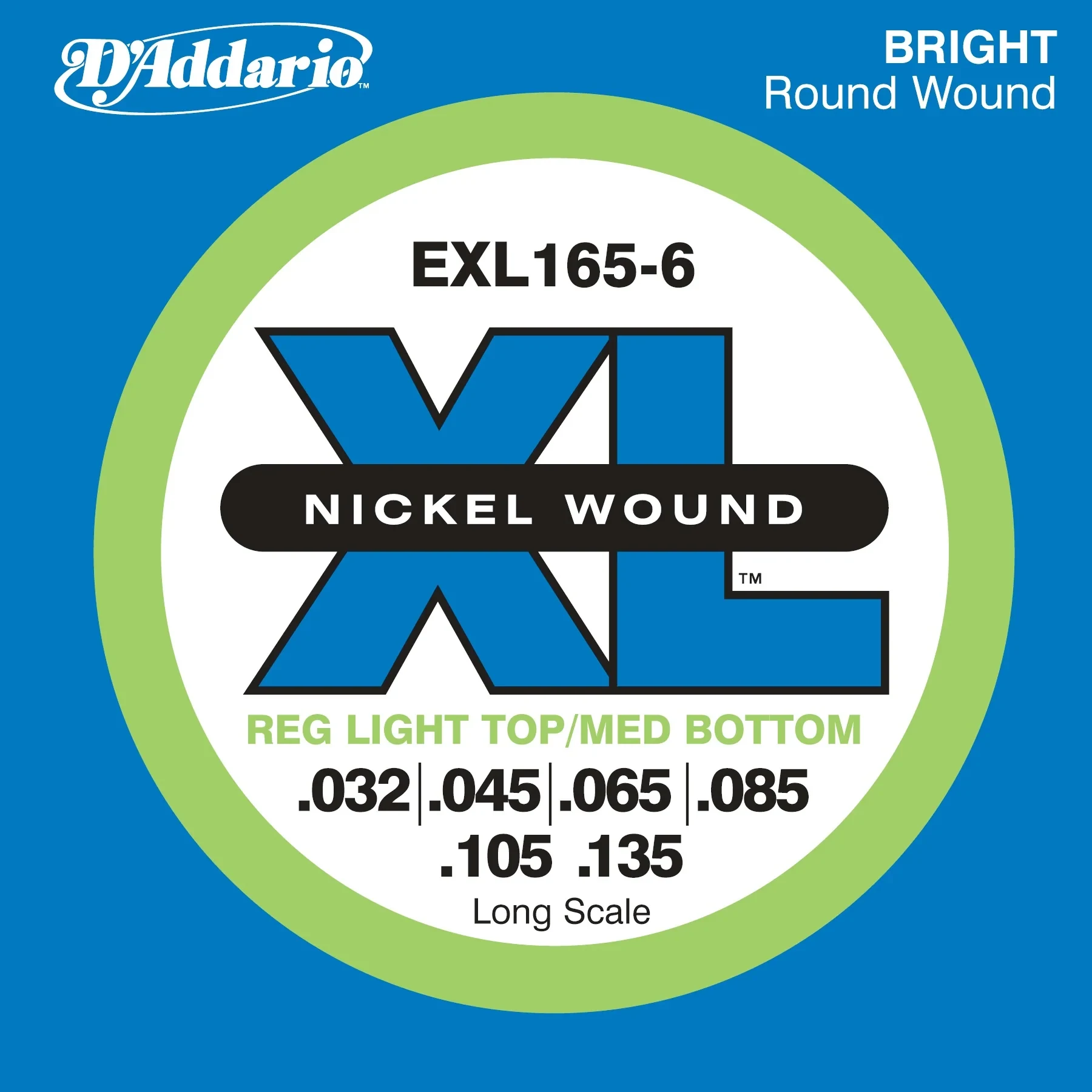 Juego de 6 Cuerdas para Bajo Eléctrico D'Addario EXL165