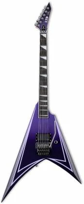 Guitarra eléctrica de 6 cuerdas degradado morado con rayas