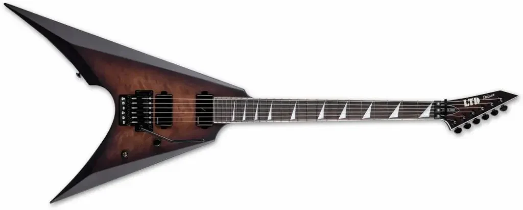Guitarra eléctrica ESP LTD Arrow-1000QM DBSB, color marrón oscuro sunburst - Imagen 2