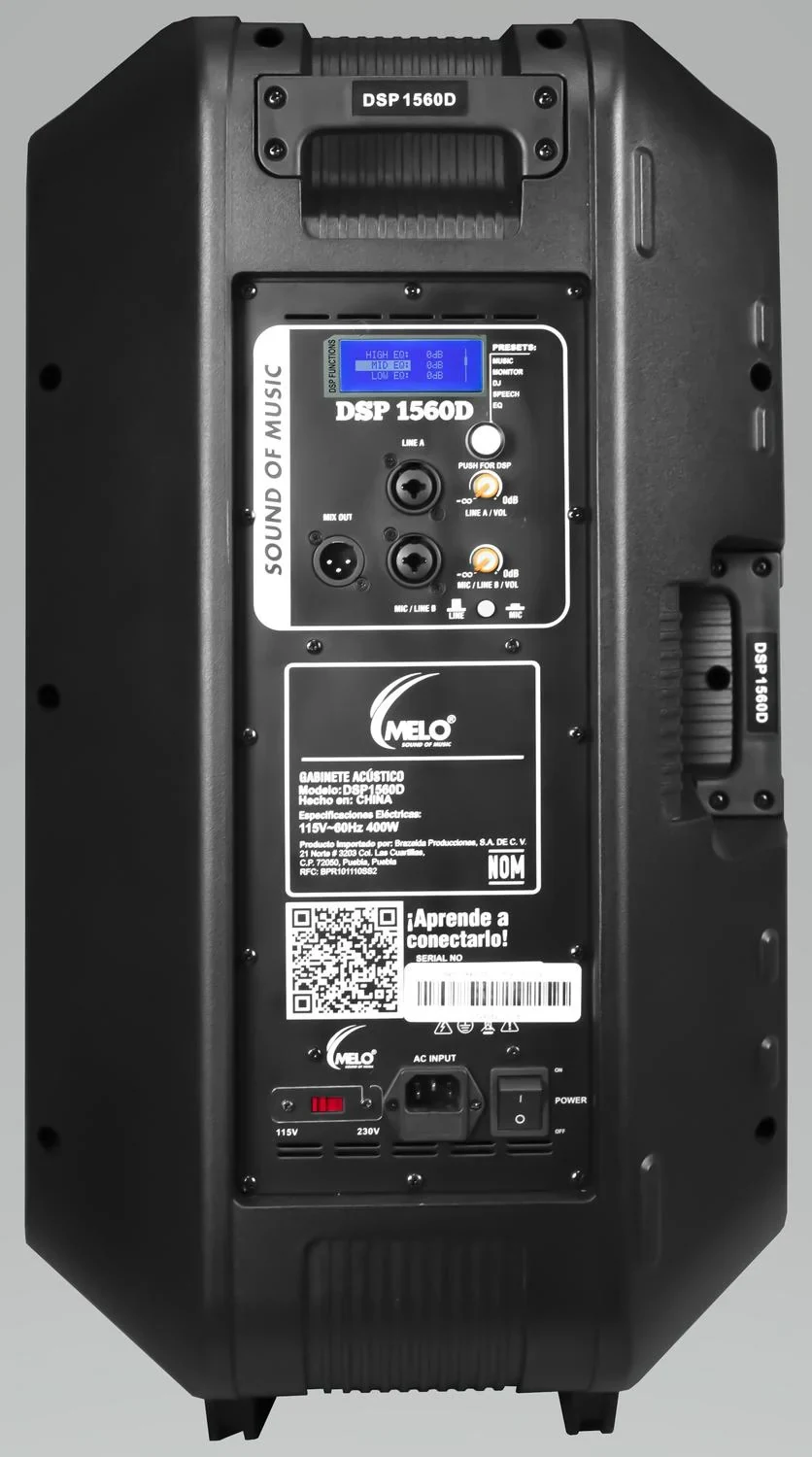 Bafle Activo Melo DSP 1560D de 15 Pulgadas 600W RMS - Imagen 4