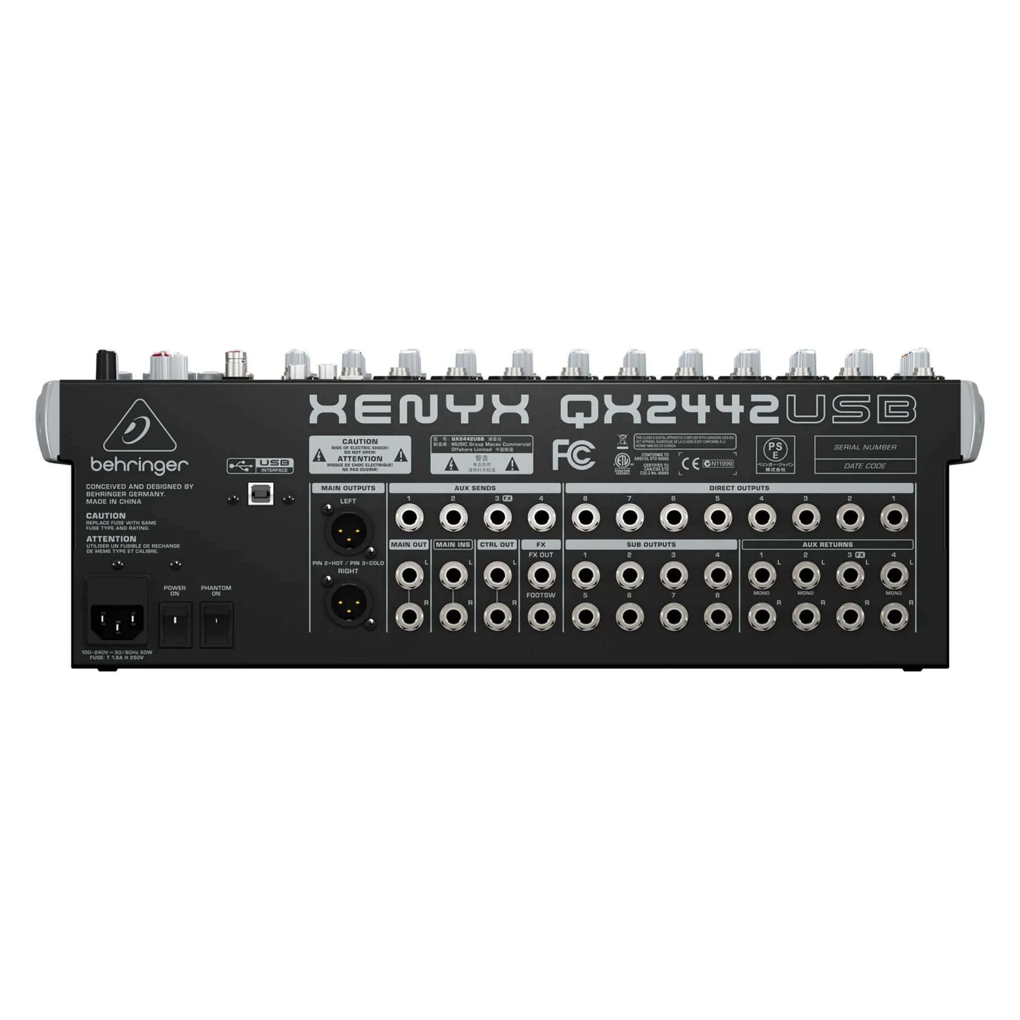 Mezcladora Behringer QX2442USB de 24 Canales con Efectos - Imagen 2