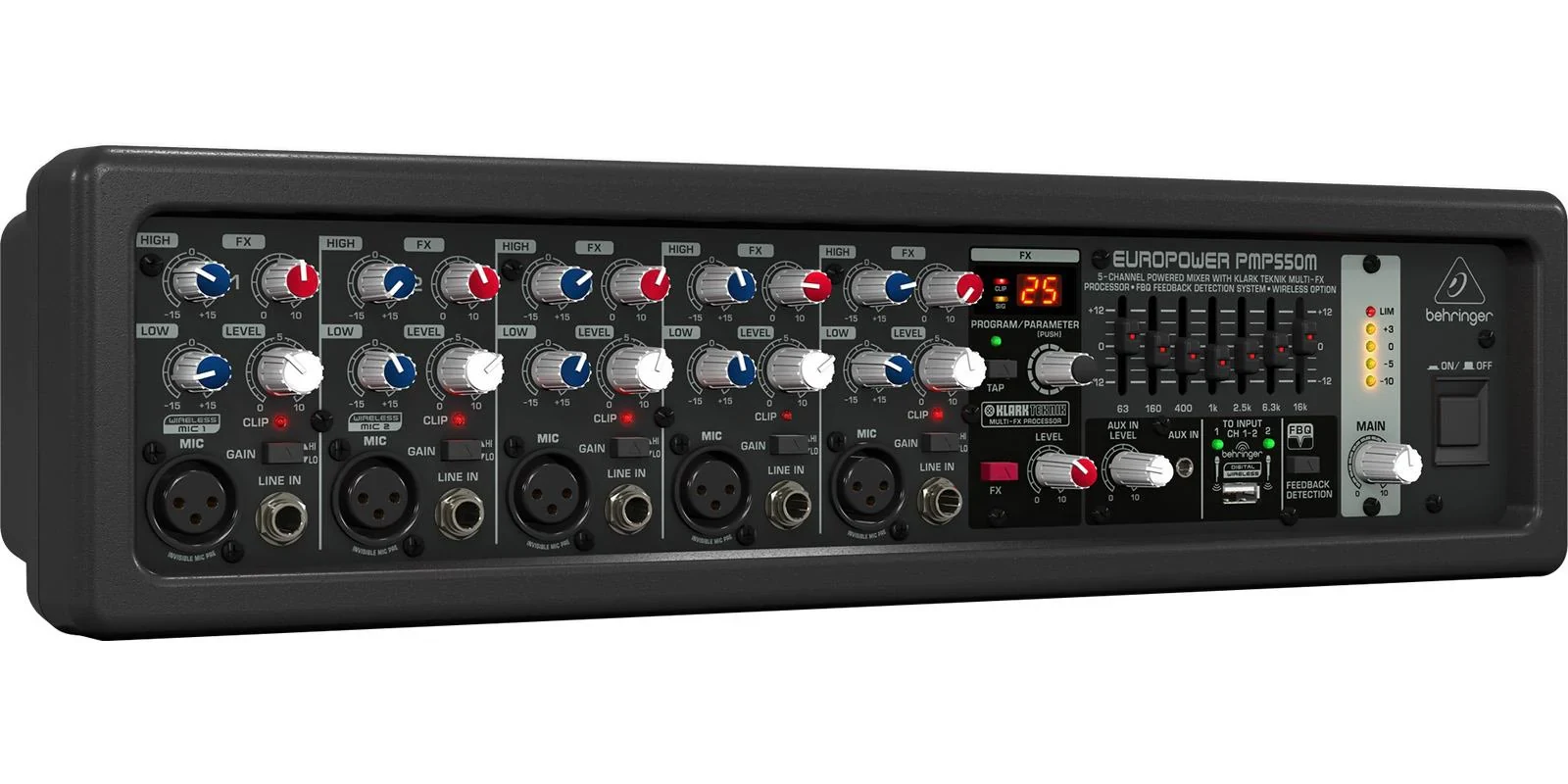 Mezcladora Amplificada Behringer PMP550M 500 Watts - Imagen 3