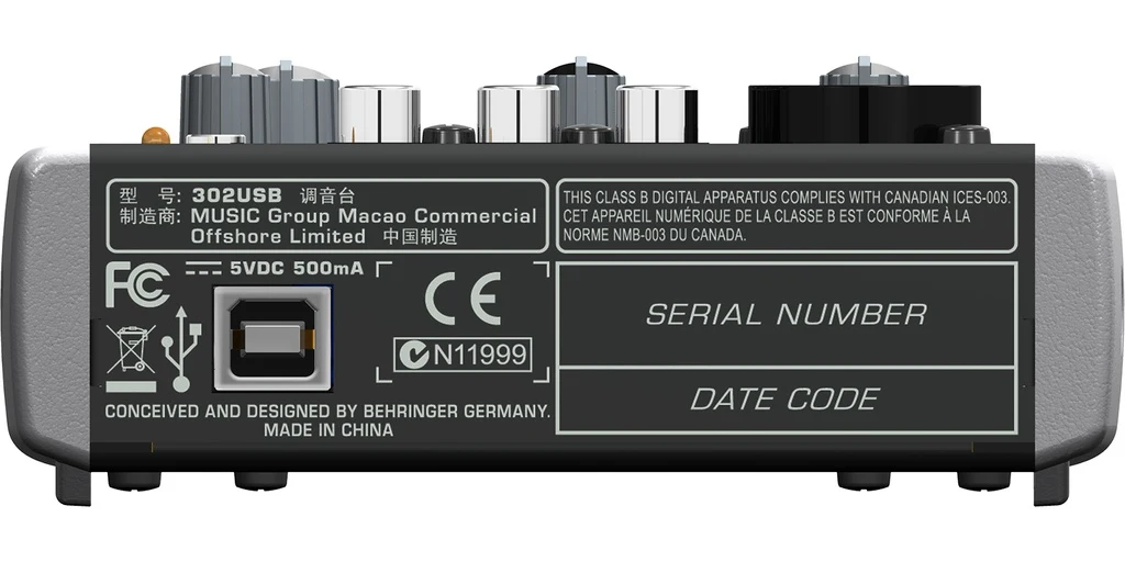 Mezcladora Análoga Behringer 5CH 302USB - Imagen 3